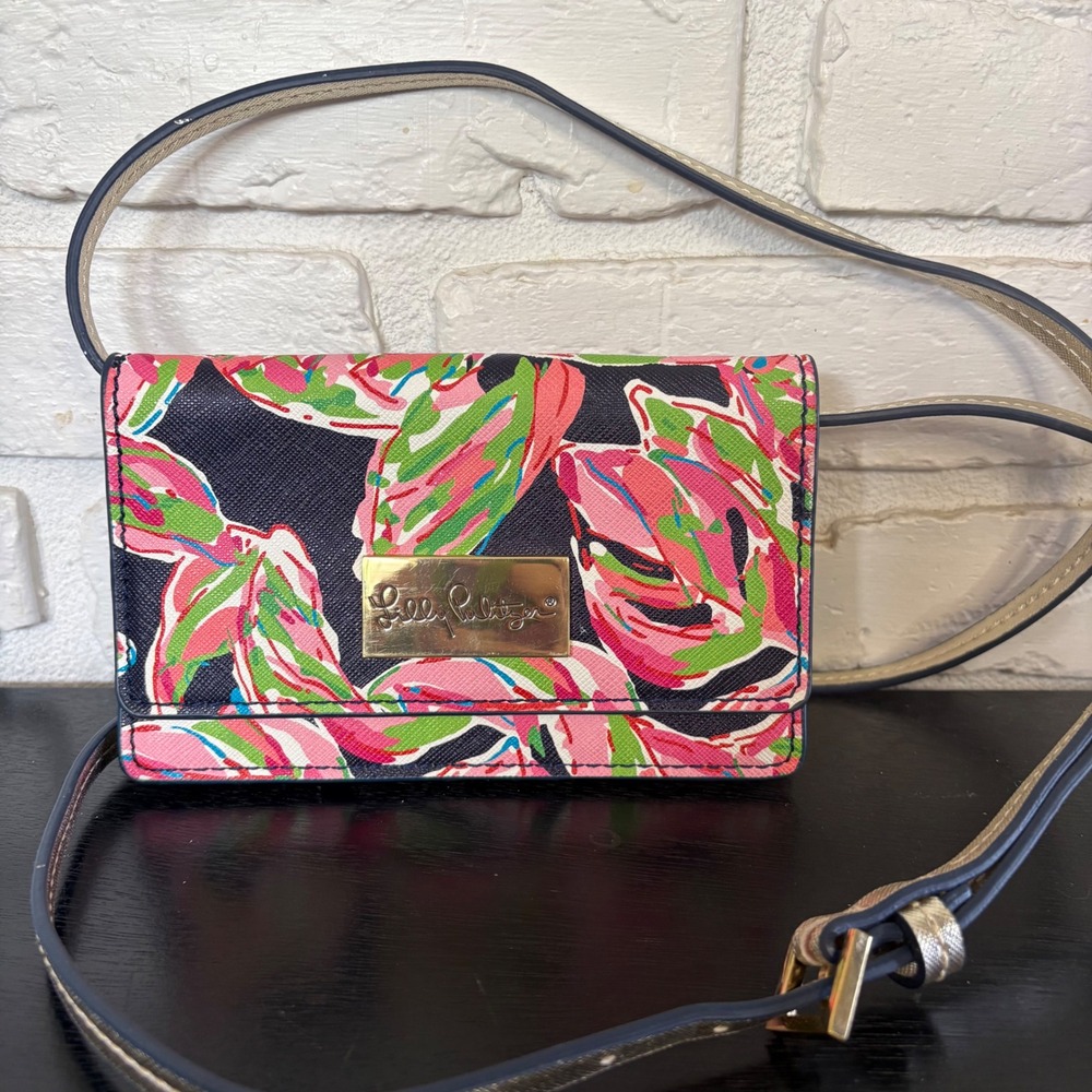 Lilly‎ Pulitzer It's A Date Crossbody Bg Clutch Removable Strap Floral Print
